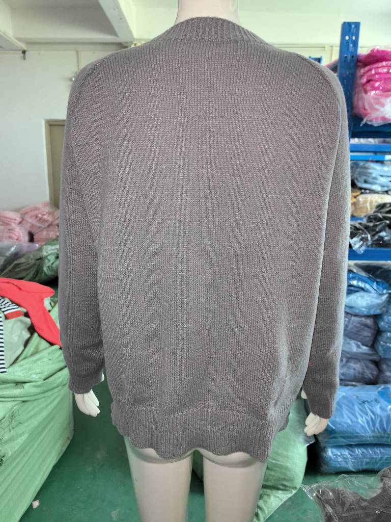 New Sweater Women Wish Hot Sale Round Neck Color Matching Loose Fashion Pullover Knitted Sweater 66 Undefined