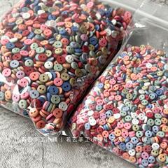3mm4mm6mm8mm复古磨砂树脂迷你扣子diy小布ob11娃衣玩偶混合纽扣