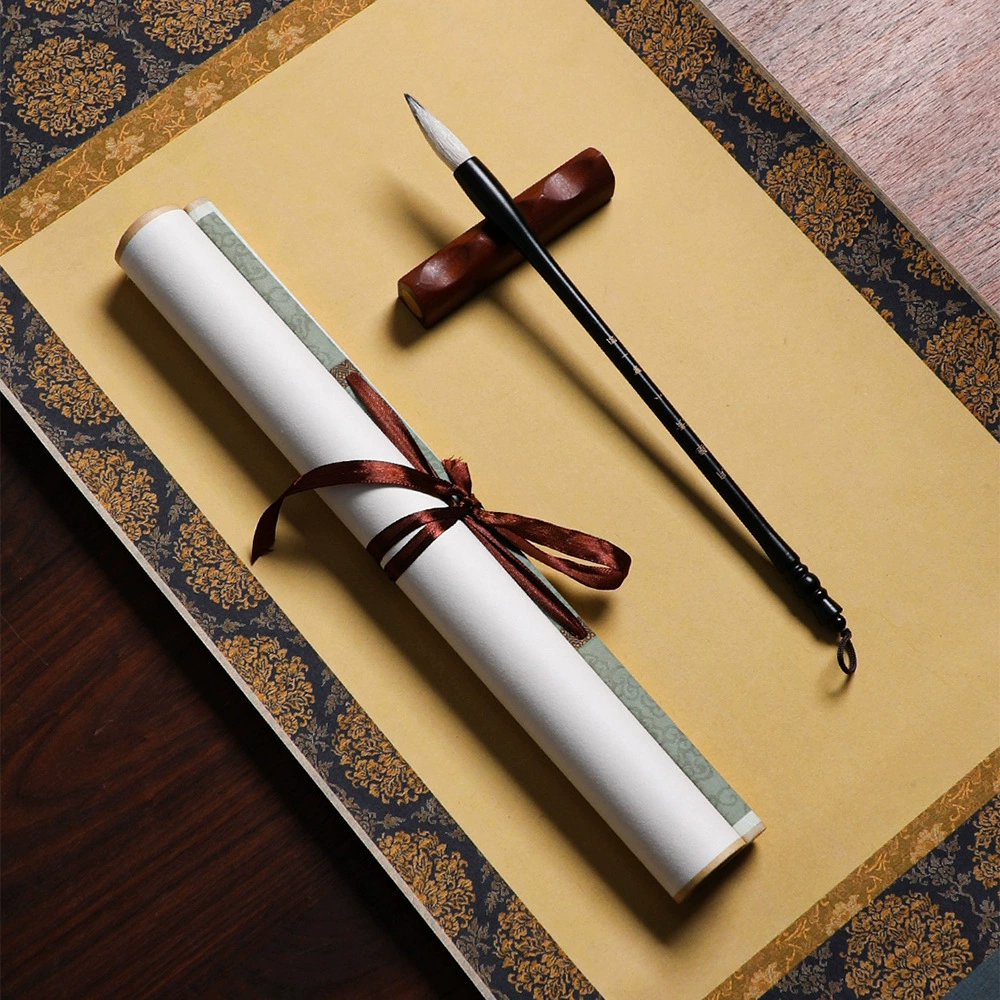 High-end Song style cultural and creative scroll blank scroll handwritten hanging scroll small regular script Zen calligraphy scroll without mounting Chinese style