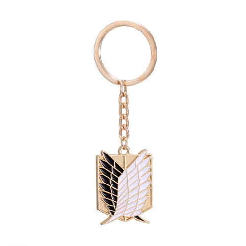 AliExpress Amazon Hot Sale Cartoon Keychain Attack on Titan Survey Corps Logo Keychain Wholesale