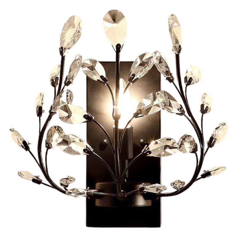 País de América lámpara de pared de una sola cabeza lámpara de pared de noche dormitorio sala de estar Europea creativa retro vela de hierro lámpara de pared de cristal