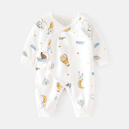 Newborn onesie baby boneless harem autumn and winter pure cotton newborn monk suit romper suit Velcro baby clothes