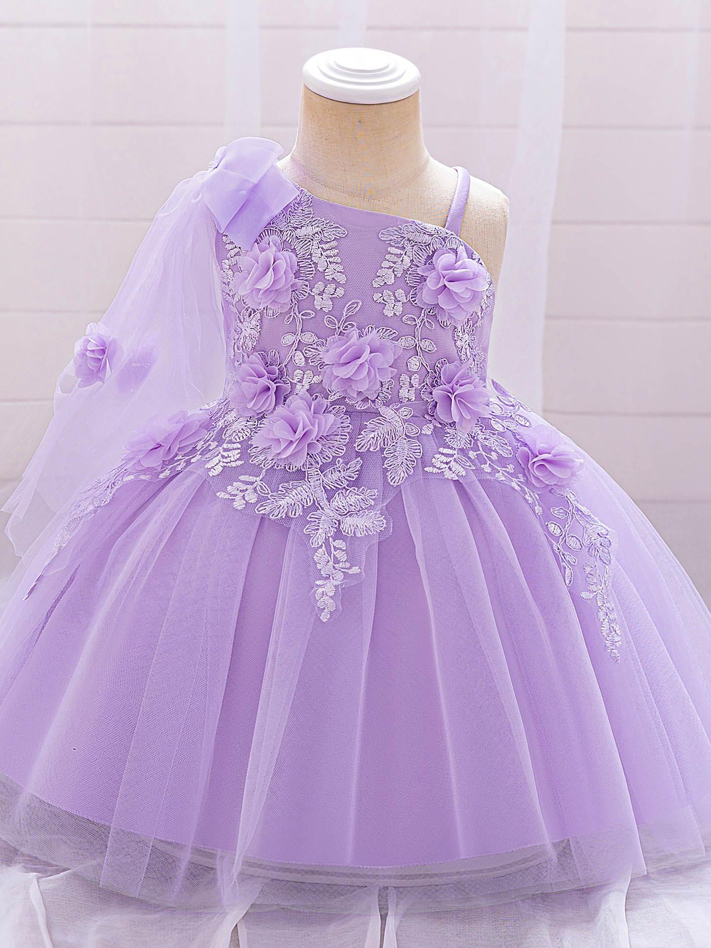 Shein comercio exterior vestidos infantiles bebés banquete de cumpleaños de año nuevo lavar vestidos irregulares tirantes vestidos extranjeros image 3