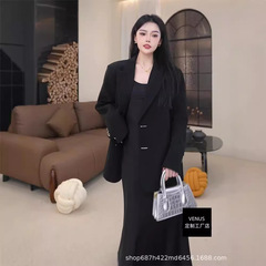 デザイン感の新しい中国式のスーツのコートの女性はゆったりしています。