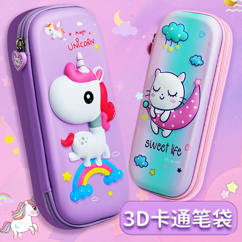 Nueva caja de papelería EVA estereoscópica caja de bolsas de lápiz impermeable a prueba de agua sucia a prueba de agua de gran capacidad bolsas de lápiz de papelería de estudiantes primarios