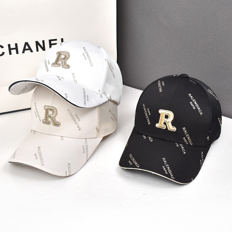 Gorra de béisbol rígida de verano para mujer, nueva protección solar y parasol, versión coreana, informal, de moda, transpirable, de malla de pato_voghion.com