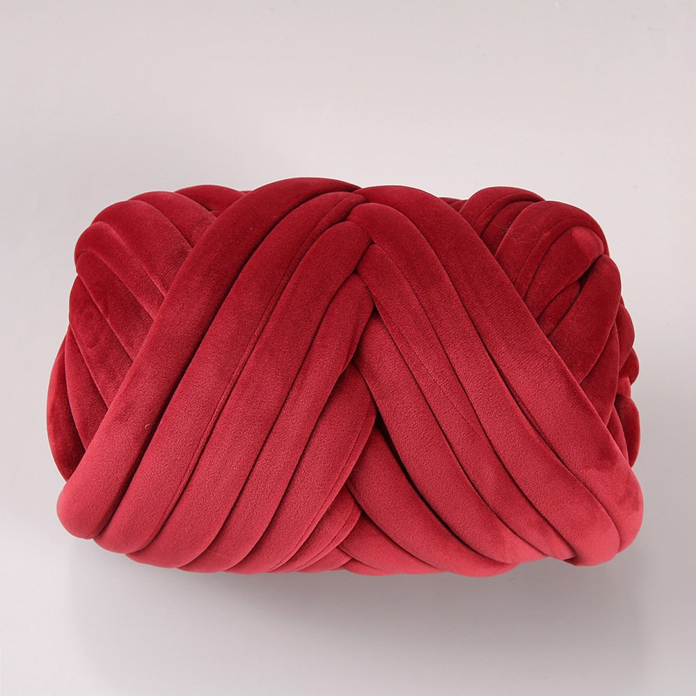 Terciopelo ultra grueso islandés hilo de lana relleno de algodón grueso tejido a mano DIY almohada bolsa línea de choque bebé