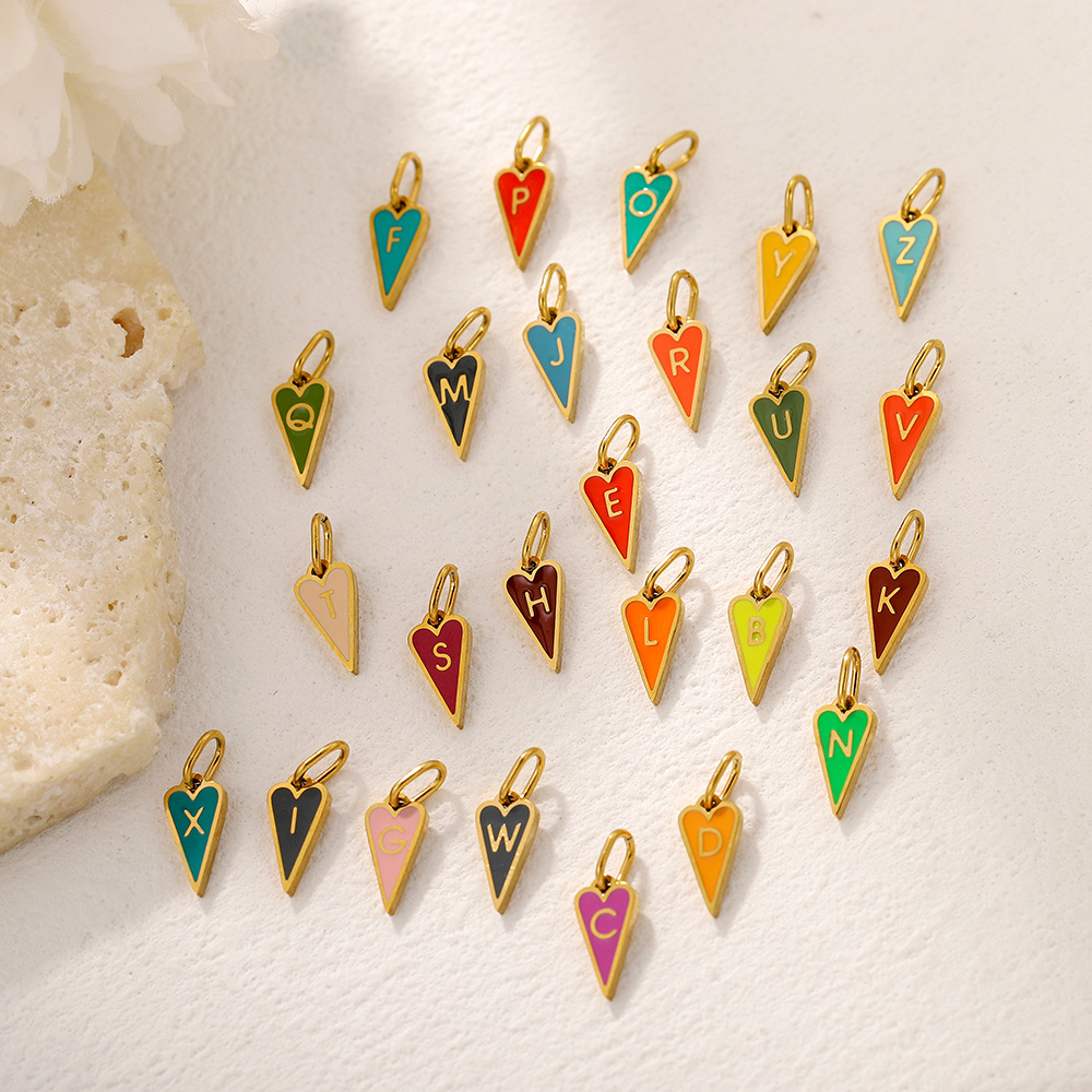 1g Weight Pendant Jewelry Making Type DIY Ornament Accessories Classification 1 Piece, 1 Set Quantity 304 Stainless Steel Material Letter Pattern All Seasons Season Polished Finish Enamel Design Simple Style, Classic Style Style 1 Piece 1 Set 304 Stainless Steel Letter Polished Pendant DIY Ornament Accessories 1