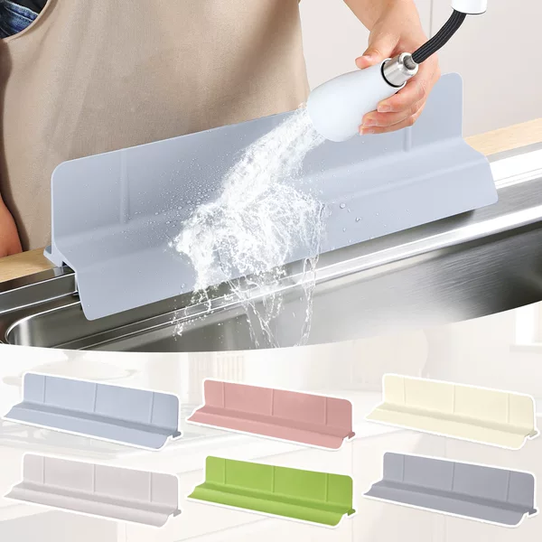 Silicone Sink Splash Guard Water Barrier Kitchen Large Suction Cup Anti-Slip Water Barrier Heightened Splash Guard Universal Sink