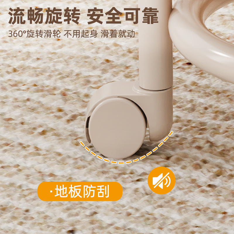 万向轮矮凳小凳子带靠背滑轮矮凳家用客厅带娃神器可移动软包圆凳|undefined