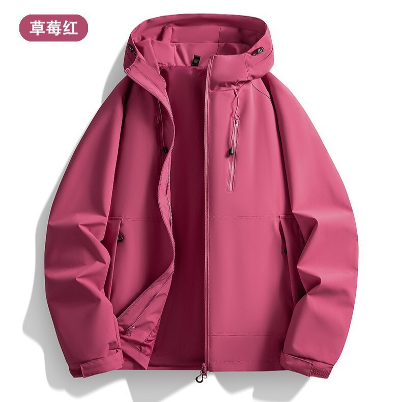 户外三防冲锋衣三合一多巴胺色系防风防水抓绒内胆可单穿连帽外套|undefined