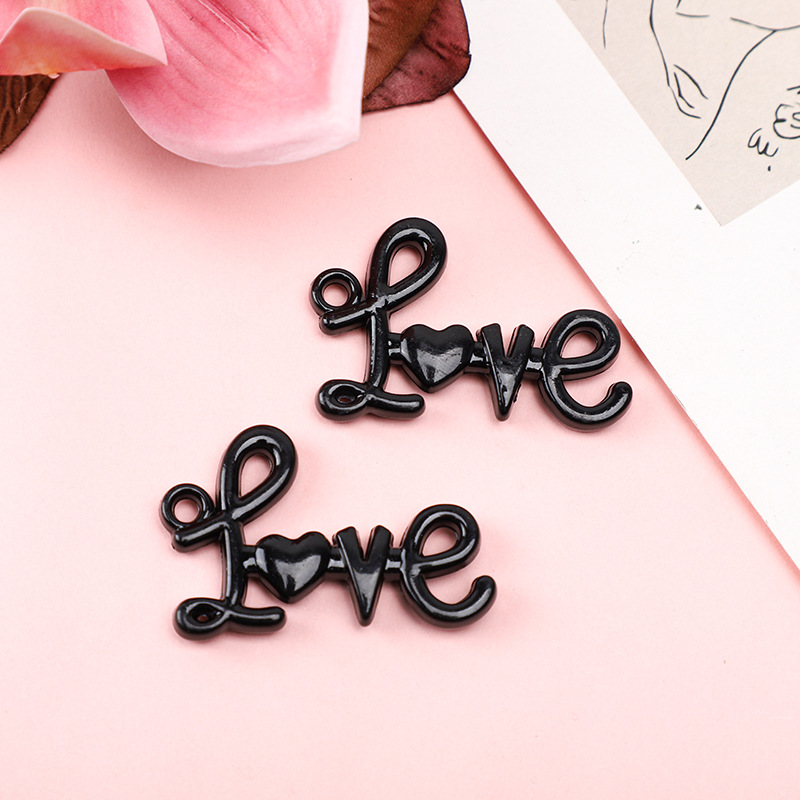 32 * 50mm personalidad acrílica pintura horneada agujero colgante LOVE DIY cuentas manuales cuentas colgantes de llaveras joyas