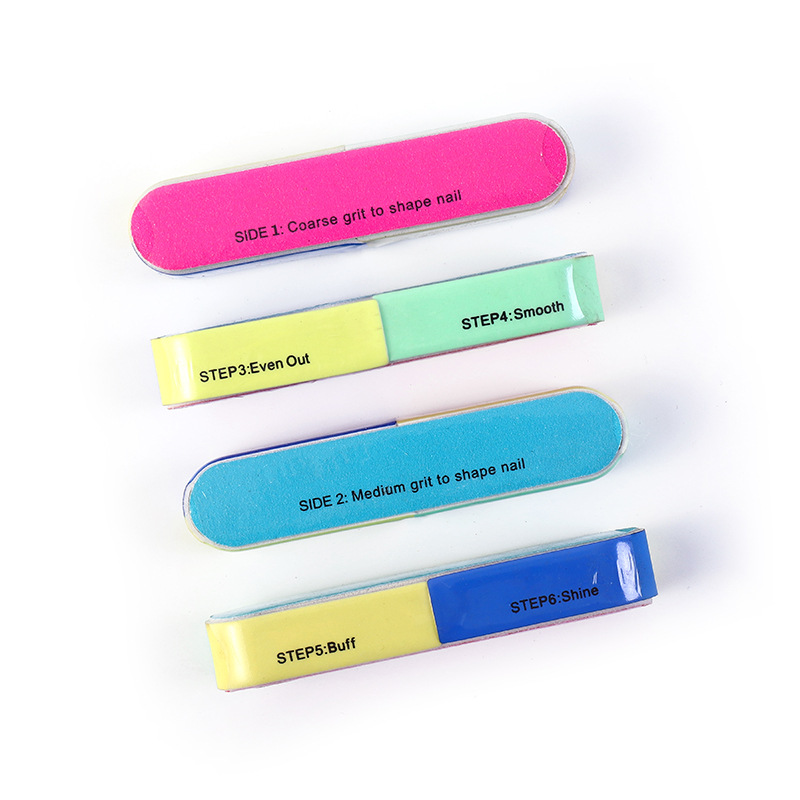 Creative multi-color printed nail file grinding bar six-sided file polishing nail art tool wholesale
