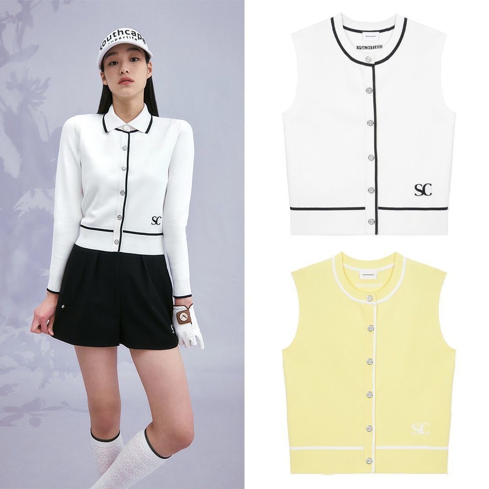 Sc Warm Inner Vest Women's Trendy Autumn and Winter Thickened Sports Cardigan Vest New Golf Luxury