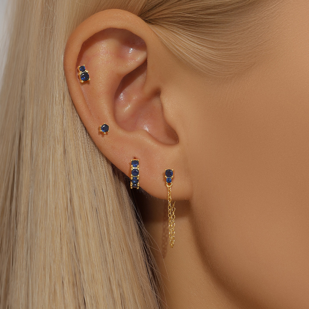 5g Weight 925 Sterling Silver Ear Needle Material Ear Studs Classification 4 Pieces Quantity Holiday, Travel, Daily Occasion 925 Sterling Silver Material Geometric Pattern Women's Gender Plating Design Simple Style Style 4 Pieces 925 Sterling Silver Geometric Ear Studs 5