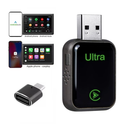 for Car Connectivity, Two-In-One – Simsiz CarPlay və Android Auto - k7b-gunmetal-adapter-english-version
