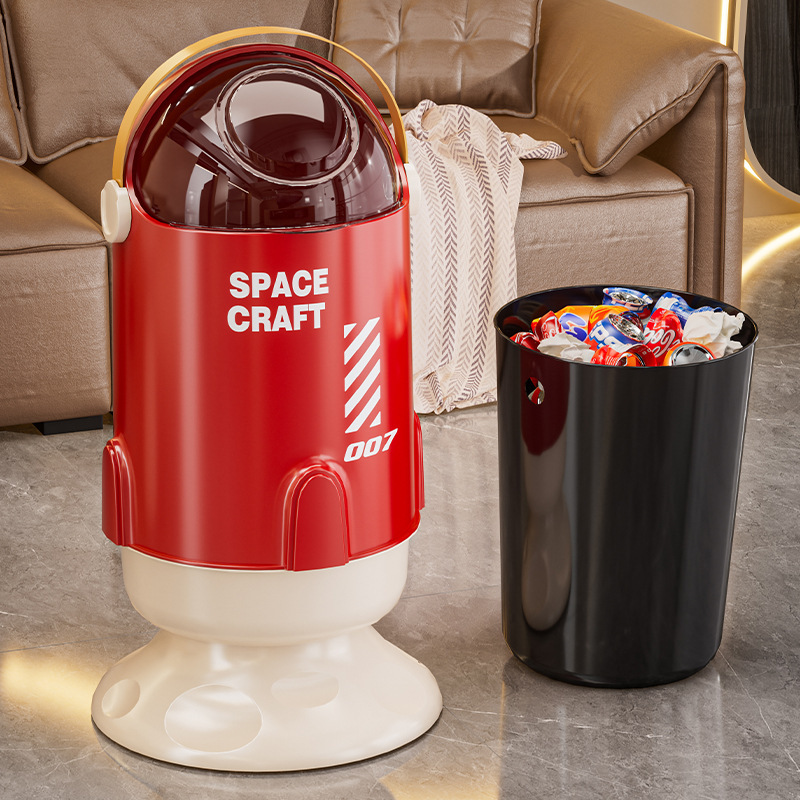 High-Looking Rocket Trash Can Office Cute High-Looking Home Flip-Top Creative Living Room Bedroom Trash Can