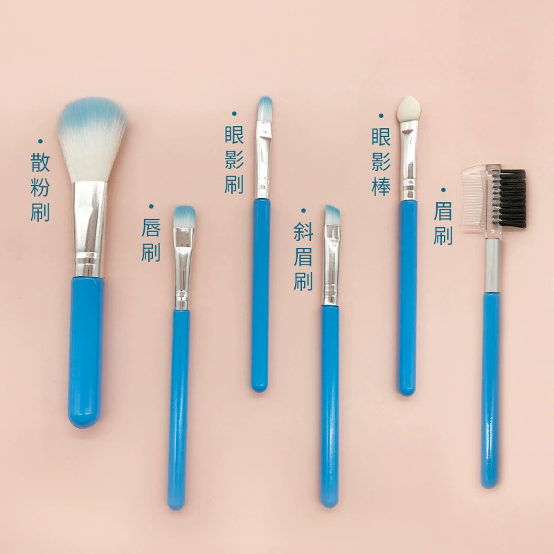 Handheld brush, fuchsia face blush for makeup, 5 pieces, (Physicals)