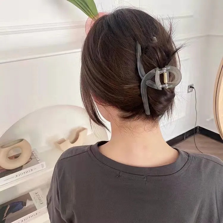 11cm gran jalea color agarre de acrílico clip de pelo clip de tiburón puesto de empuje DIY joyería hecha a mano