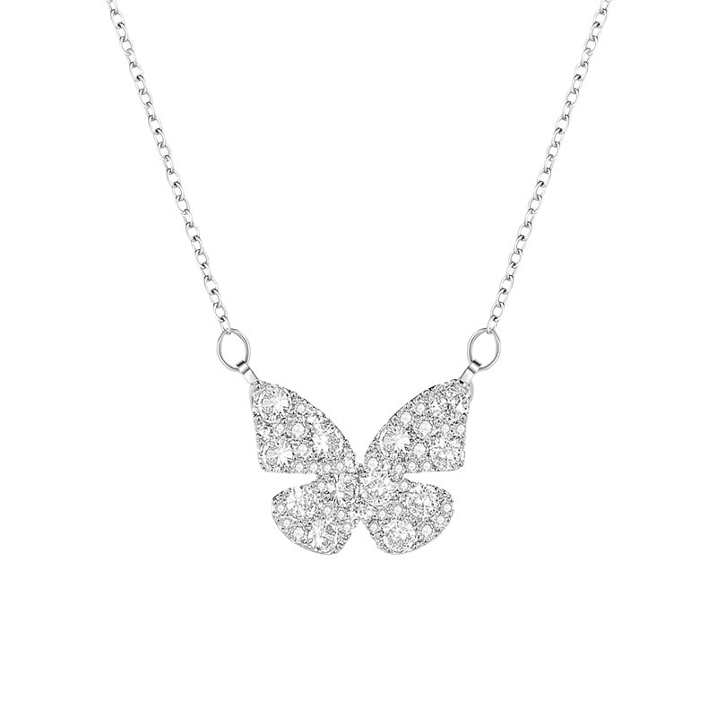 Collana con pendente a farfalla placcata oro e zirconia cubica_voghion.com