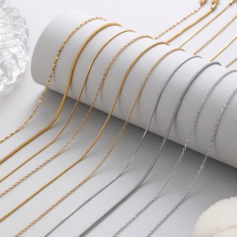 Cross-Border Titanium Steel Plain Chain, Long-Lasting Non-Fading Single Chain Naked Chain Stainless Steel Simple and Versatile Universal Clavicle Chain Wholesale Cross-Border Titanium Steel Plain Chain, Long-Lasting Non-Fading Single Chain Naked Chain Stainless Steel Simple and Versatile Universal Clavicle Chain Wholesale