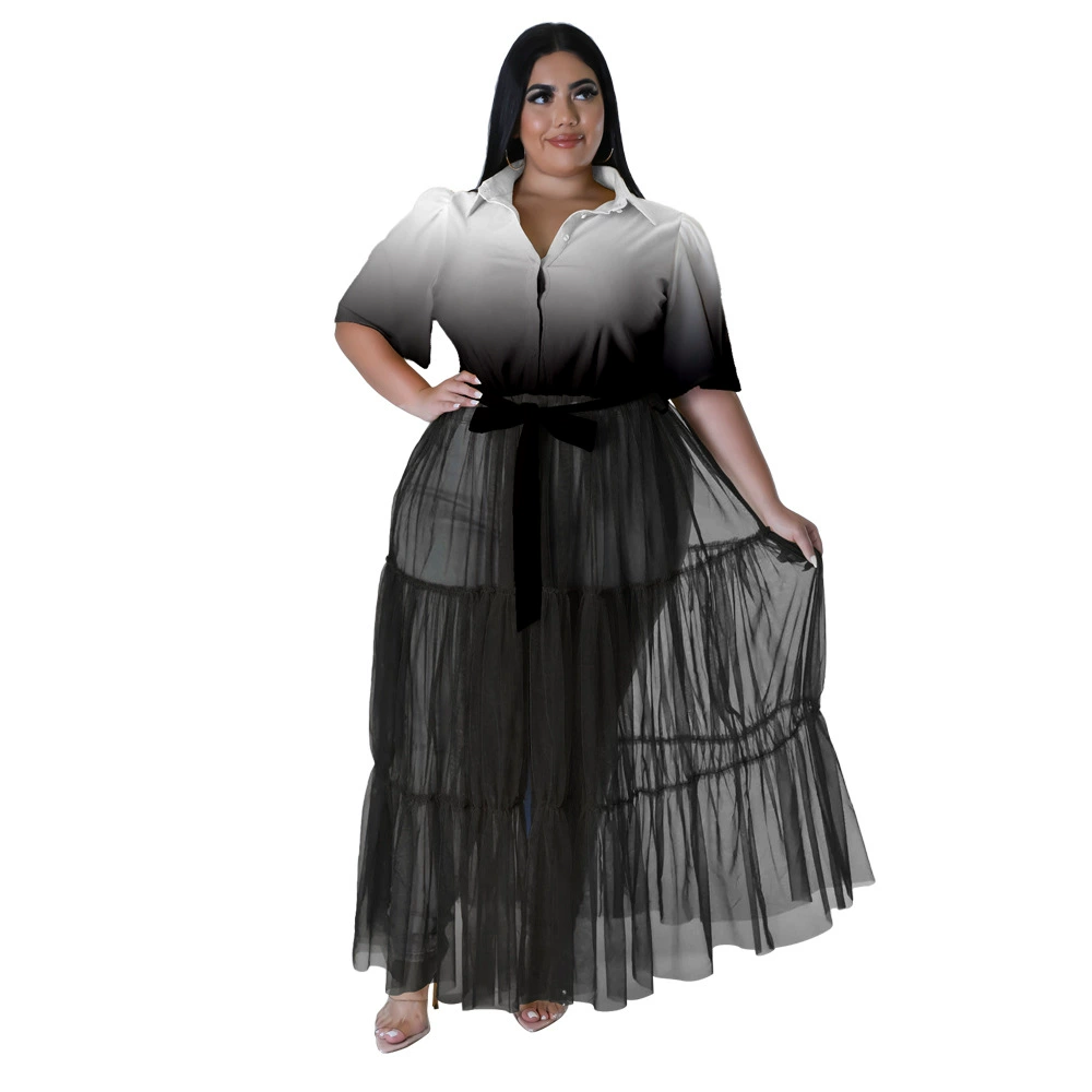 Summer shirt, dress, 2023, European style, plus size, Amazon