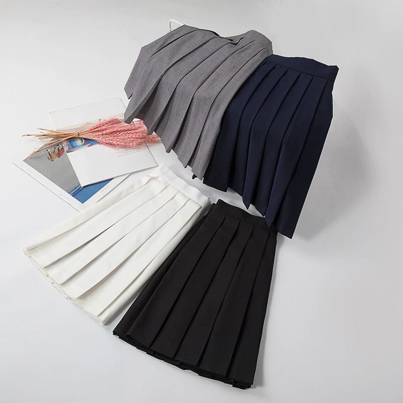 JK униформа юбка школьница униформа юбка плиссированная юбка с высокой талией черная японская юбка юбка короткая юбка школьный стиль одежды сплошной цвет