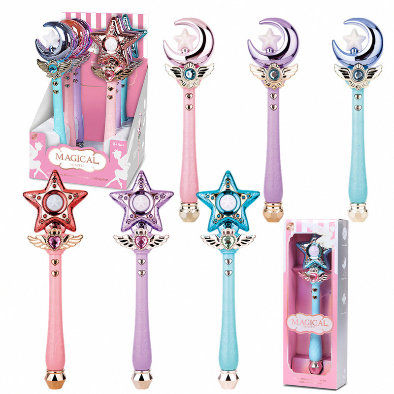 New cross-border product: Girl's sound and light music swinging sound effect moon and pentagram magic wand, fairy wand, queen's scepter New cross-border product: Girl's sound and light music swinging sound effect moon and pentagram magic wand, fairy wand, queen's scepter