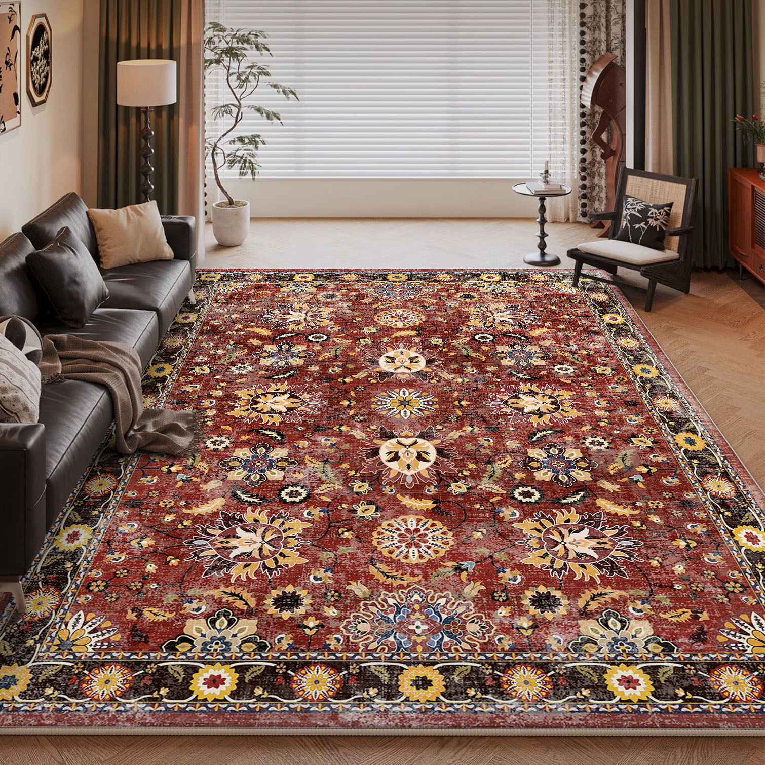 Alfombras de sala de estar, alfombras de cama de gran área, alfombras de mesa de té de sofá, alfombras de cachemire retrógradas americanas image 16