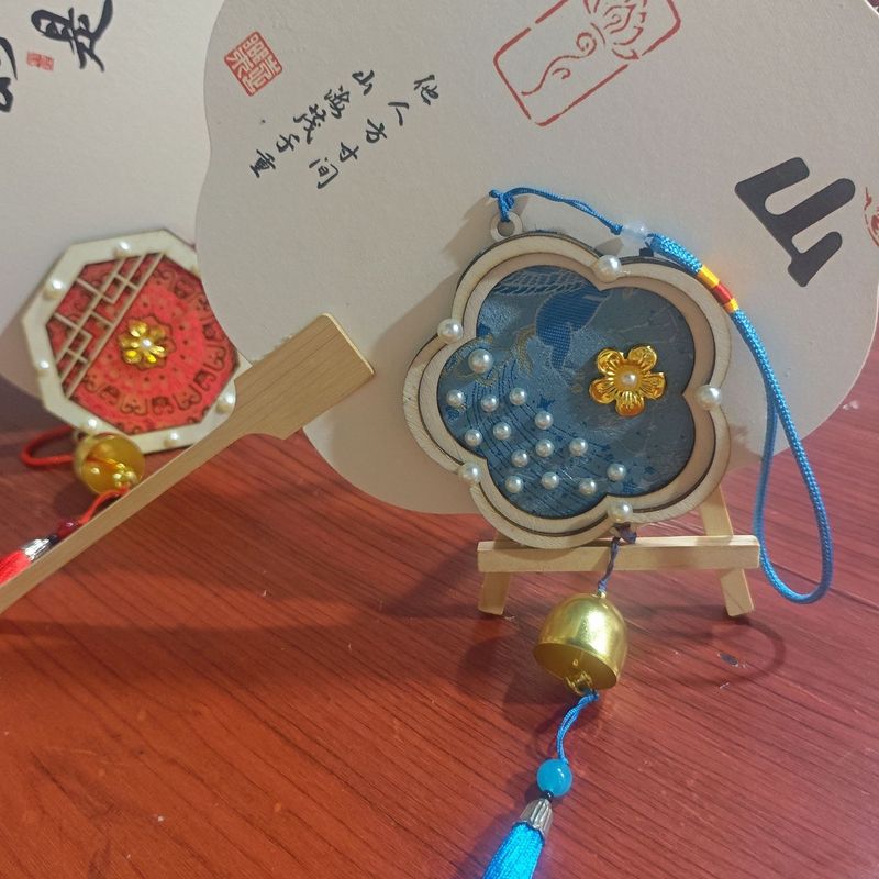 仿宋锦珍珠风铃手工diy材料包新中式手工铃铛挂饰亲子活动团建礼|undefined