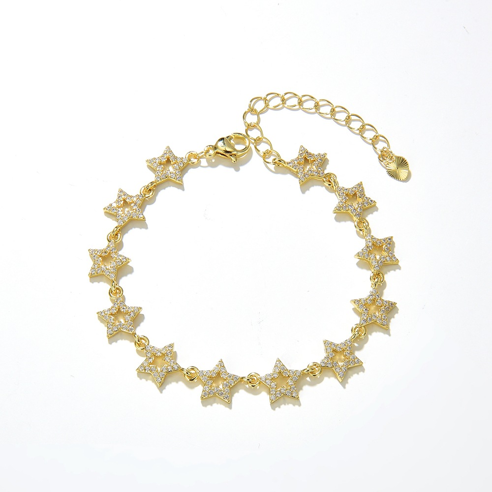 New Fashion Copper Plated 18K Gold Micro Inlaid Zircon Bracelet Ornament