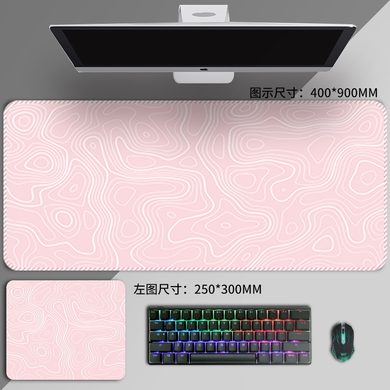 Simple blanco y negro alfombrilla de ratón línea terreno geográfico de gran tamaño teclado pad internet café Oficina aprendizaje e-sports escritorio pad