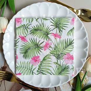 in stock printed napkins colorful flowers and flowers party restaurant printed paper towels disposable paper towels cross-border wholesale