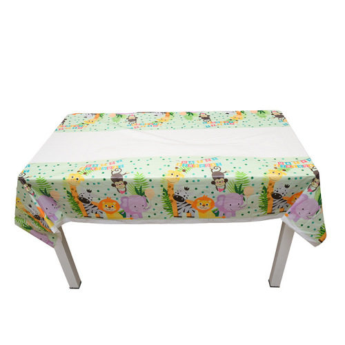 Collection of 100 Party Tablecloths Birthday Party Disposable PE Rectangle Picnic Birthday Plastic Tablecloth Decorations