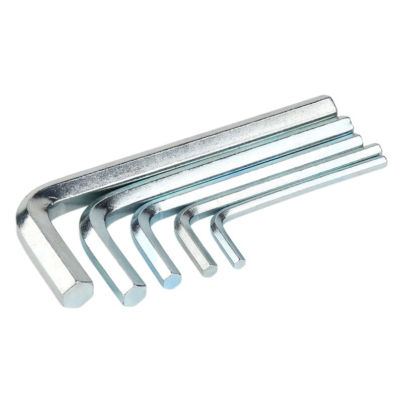 Шестигранный гаечный ключ DIN911 Внутренний шестигранный плоскоголовый ручной L-образный гаечный ключ синий белый цинк внутренний шестиногий 7-символьный гаечный ключ