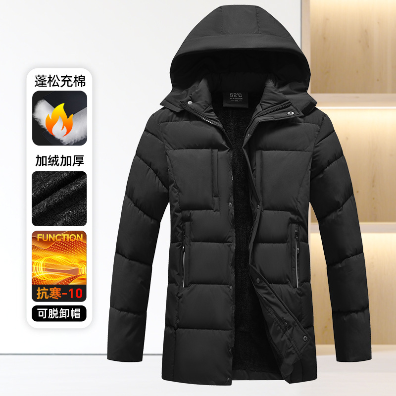 Capa de algodón transfronteriza para hombres en invierno grueso de moda de moda de moda de hombre chaqueta de algodón de negocios chaqueta de algodón de invierno para hombres chaqueta grande