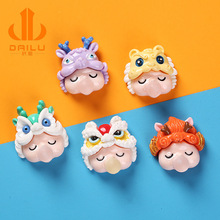 新款卡通可爱祥瑞麒麟树脂饰品贴片diy头饰发夹装饰配件星梦服饰