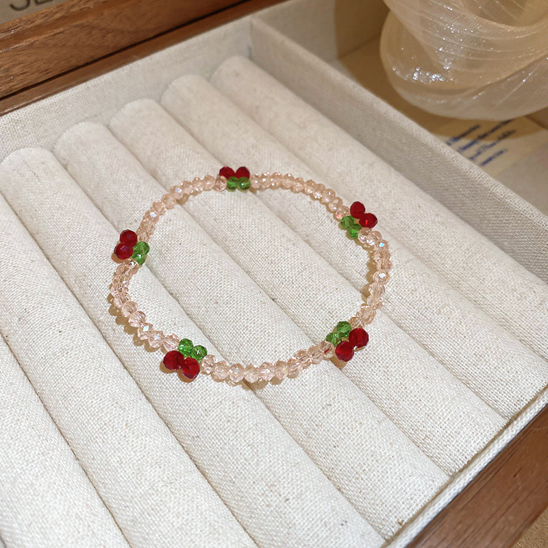 Cute Sweet Cherry Artificial Crystal Seed Bead Beaded Chain Beaded Bracelets Wholesale display picture 13