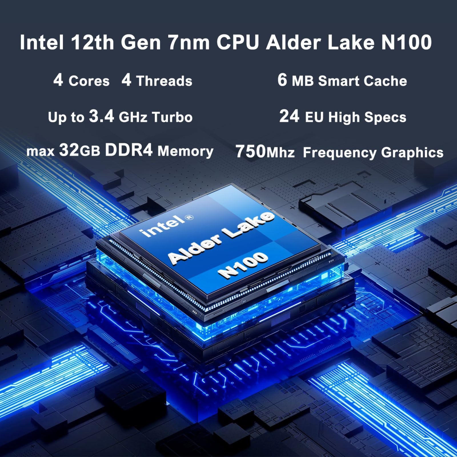 N100 mini ordenador sin ventilador host 0 ruido oficina en casa pequeño mini ordenador host mini pc