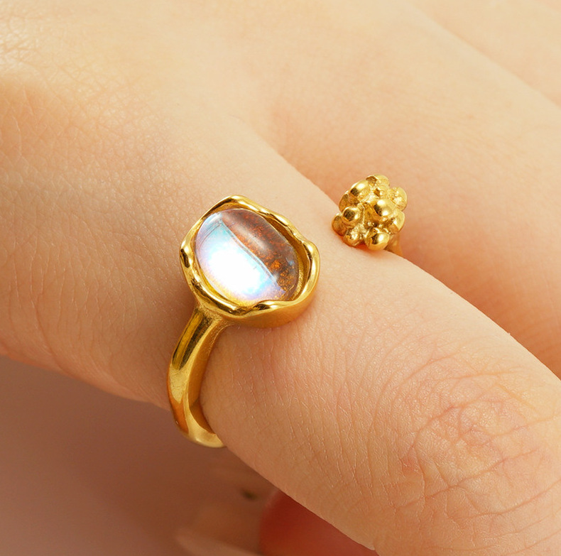 Open Rings Classification One Size Ring Size PVD Coated 18K Gold Plated Geometric 304 Stainless Steel Retro Waterproof Non Tarnish Open Rings