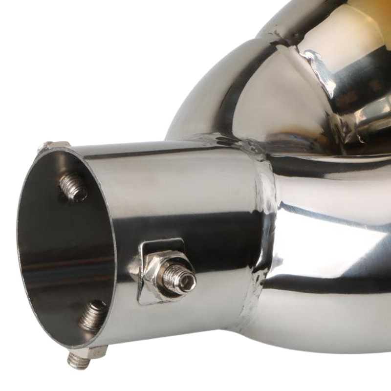 Tubo de escape de doble tubo modificado del automóvil uno fuera dos silenciador de garganta trasera decorativo tipo engrosado universal tubo de cola de garganta trasera de doble salida