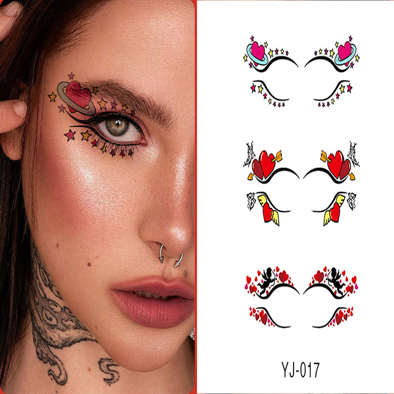2025 New Eyeshadow False Eyelashes Tattoo Stickers Simulation Party Birthday Party Waterproof Eye Makeup Stickers