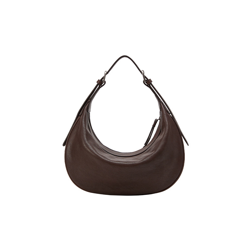 Celebrity Style Qiu Zhen Vegetable Tanned Sheepskin Crescent Hobo Bag Minimalist Versatile Commuter Crossbody Shoulder Underarm Bag For Women - Thumbnail 6