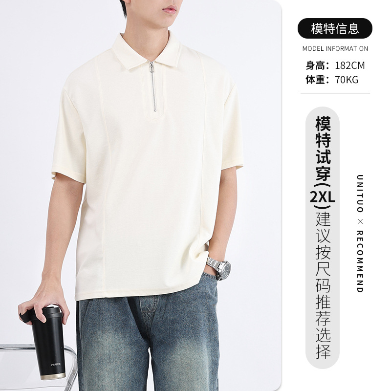Polo para hombre Sensación premium para hombre Verano casual japonés solapa suelta para hombre Paul Camiseta de manga corta para hombre