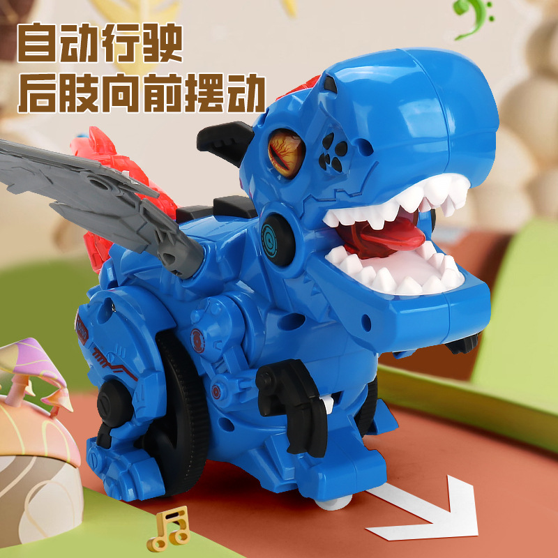 acrobacias eléctricas mecánicas rotativas juguetes de dinosaurio música iluminación caminando automáticamente modelo de simulación de dinosaurio Tyrannosaurus
