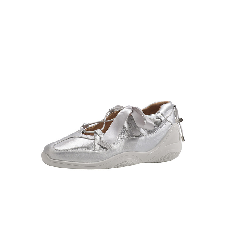 2024 New Niche Ribbon Retro Mary Jane Women's Soft Sole Bow Ballet Flat Training Casual Shoes_vogvips.com