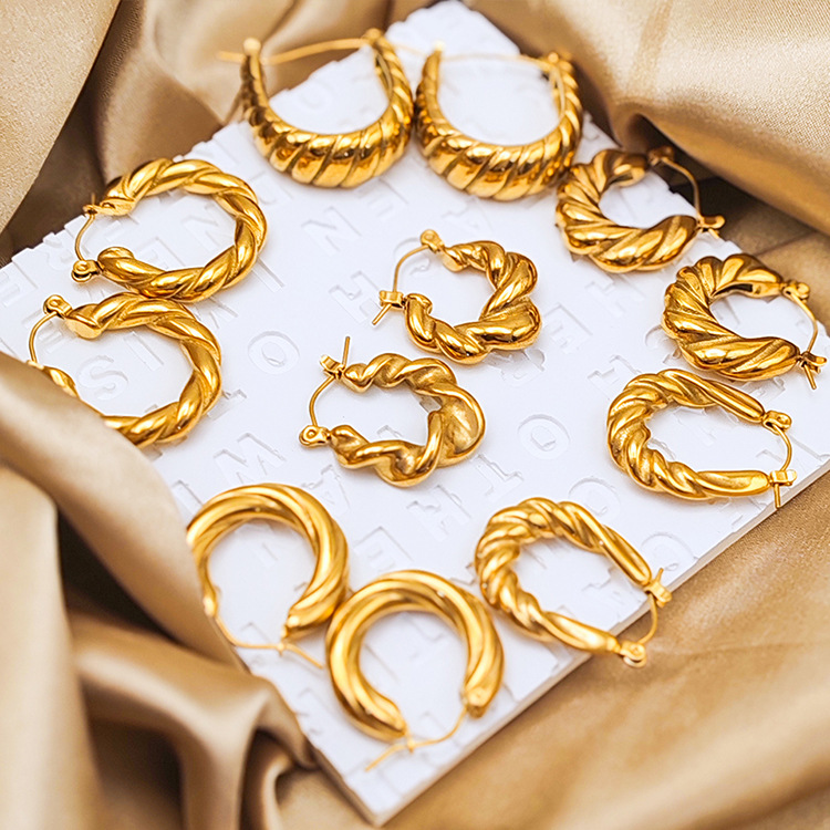 11g Weight 0.05µm-0.08µm Gold Plating Thickness PVD Coated Gold Plating Process 304 Stainless Steel Ear Needle Material 14K Real Gold Plated, Real Gold Plated Plating Material Hoop Earrings Classification 1 Pair Quantity Daily Occasion 304 Stainless Steel Material Geometric Pattern Women's Gender Simple Style Style Waterproof Non Tarnish, Plating Craft PVD Coated 18K Gold Real Gold Plated Geometric Stainless Steel Simple Style Waterproof Non Tarnish Hoop Earrings 8