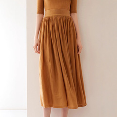 精紡の绢糸のロングスカートのカシミヤのハーフスカート