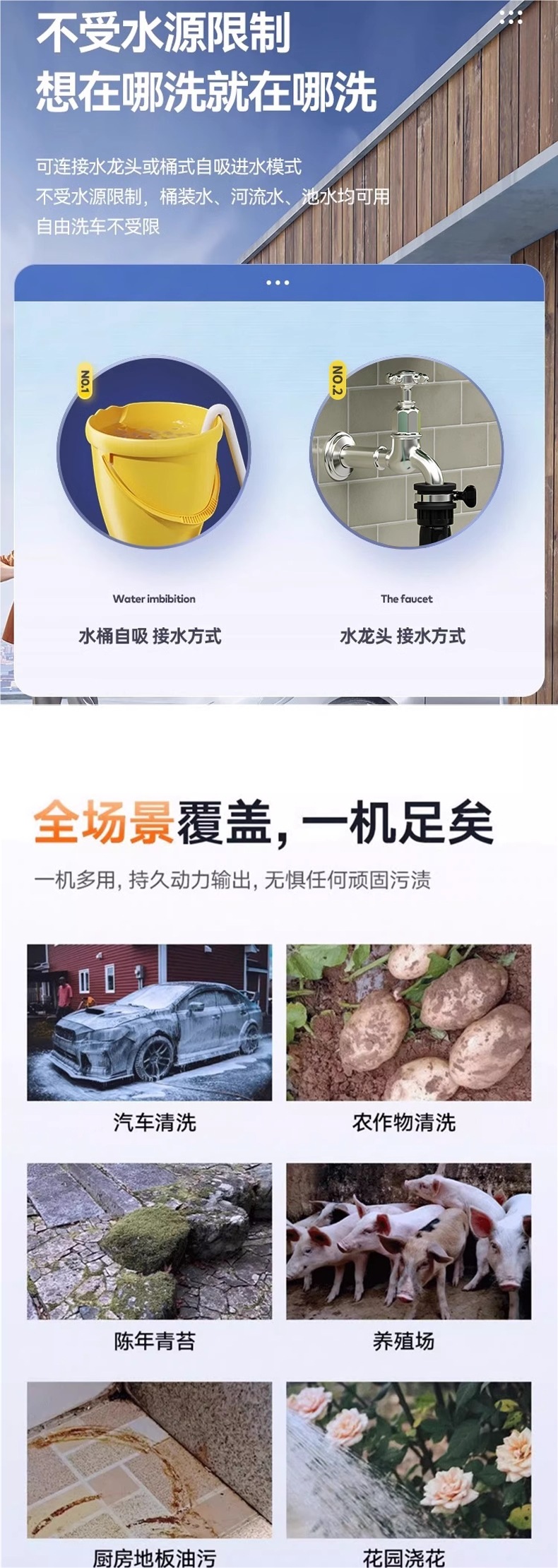 Car Washing Machine 220V High-Pressure Water Gun Household High-Power Super Pressure 2025 New Booster Pump Cleaning Artifact