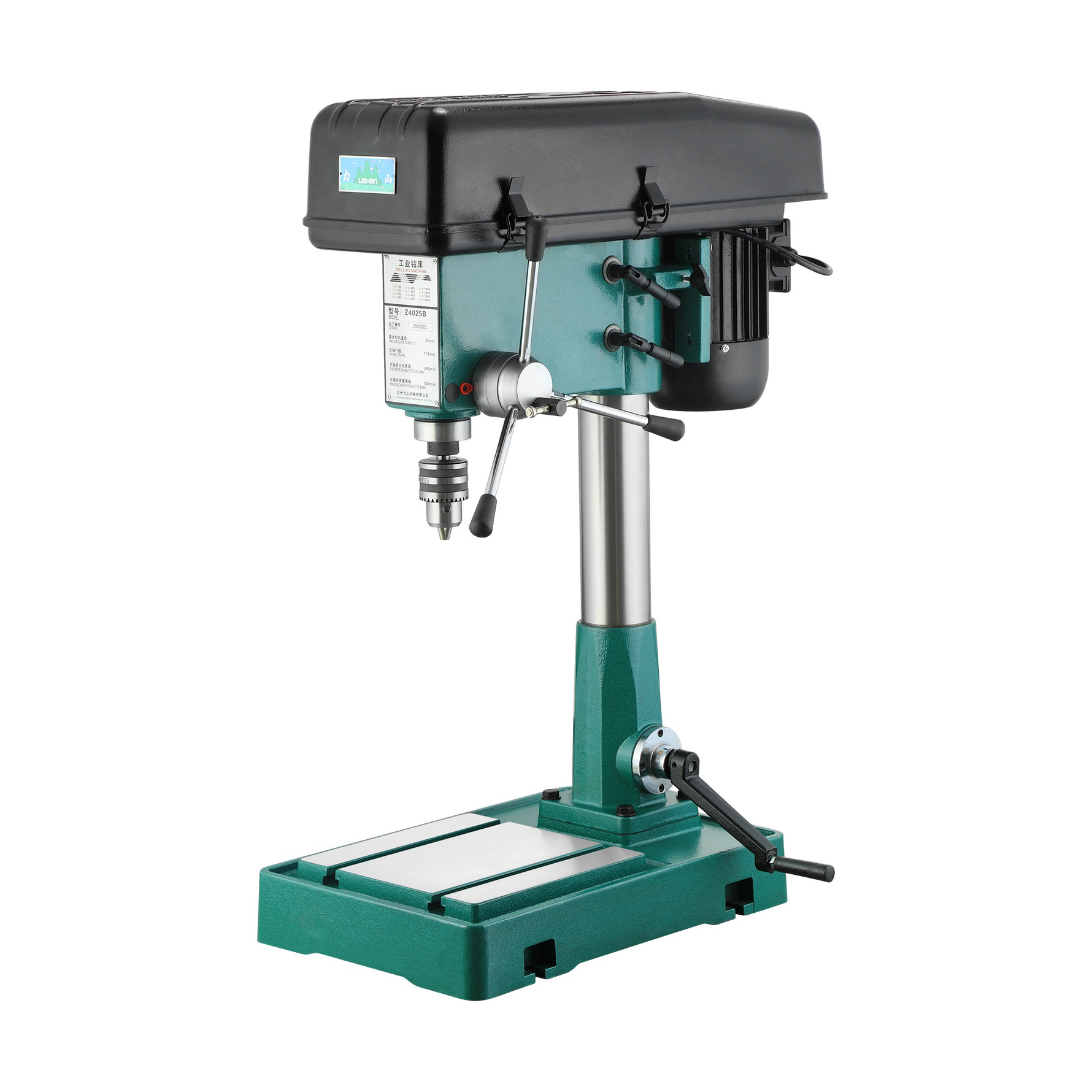 力山台钻工业高精度重型钻床Z4025B打孔机380V 钻孔机手摇台钻